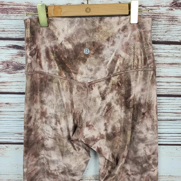 Lululemon Womens Size 6 Align 23" Shine Diamond Dye Misty Shell Crop Leggings - Picture 6 of 9